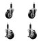 Service Caster 3.5'' Black Poly Wheel Swivel 1'' Expanding Stem Caster Set 2 Brakes, 4PK SCC-EX20S3514-PPUB-BLK-2-TLB-2-1 - alternate 1